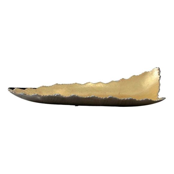 gold silver metal abstract contemporary decorative plate - Picture 2 of 2